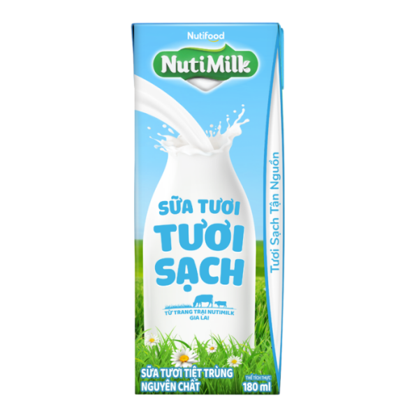 NutiMilk UHT Fresh Milk Plain 180ml