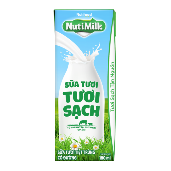NutiMilk UHT Fresh Milk Sweetened 180ml