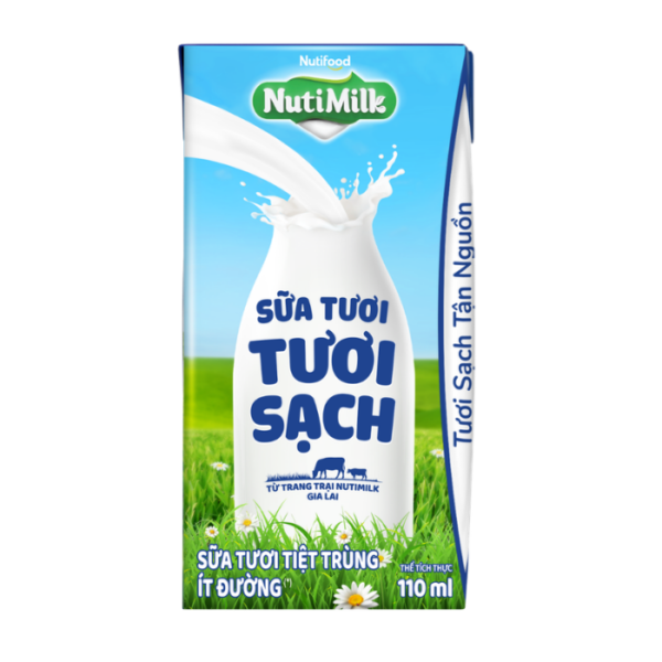 NutiMilk UHT Fresh Milk Less Sweet 110ml